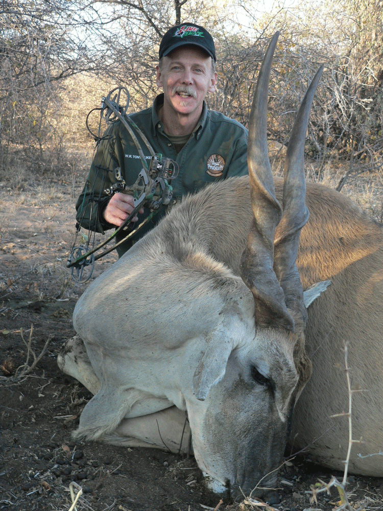 Tony takes 1380 lb monster eland with 50 lb Liberty I bow 
